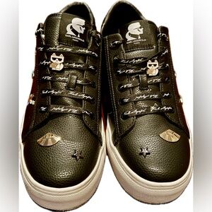 Karl Lagerfeld Womens Cate Pins Lace Up Platform Sneaker Size 11m